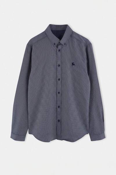 Trendyol Collection Cămașă bărbătească clasică din bumbac, mini-în carouri, a...