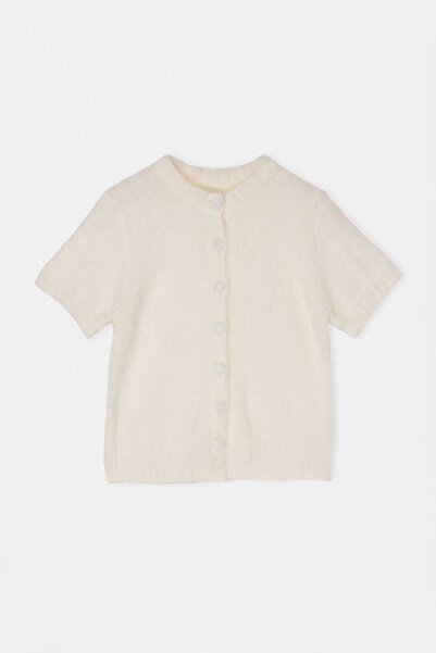 Trendyol Collection Wardrope Essentials Ecru Soft Textured Button Detailed Kn...