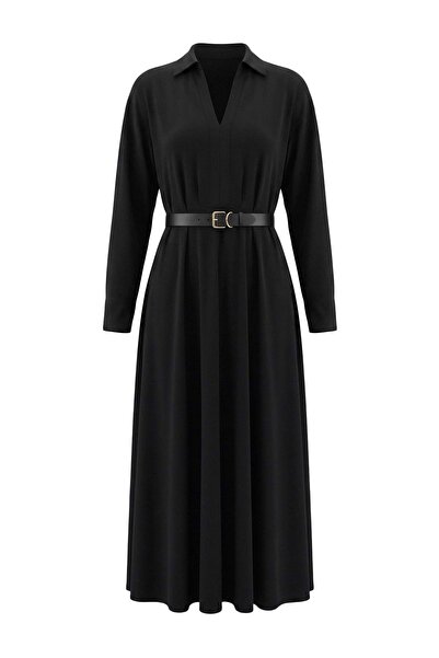 Trendyol Collection فستان حجاب محبوك باللون الأسود TCTAW27EB00020