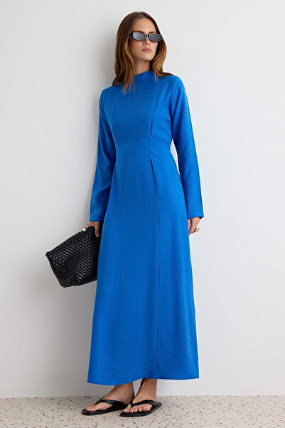 Trendyol Modest Saks More Sustainable Belde Pli Detailed Modal Soft Fabric Hi...