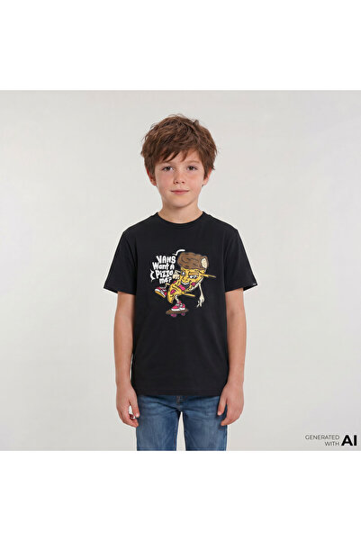 Vans Pizza Me Ss Çocuk Siyah T-Shirt