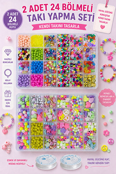 By MO Accessories Σετ κατασκευής κοσμημάτων για παιδιά με 48 θήκες DIY Hobby ...