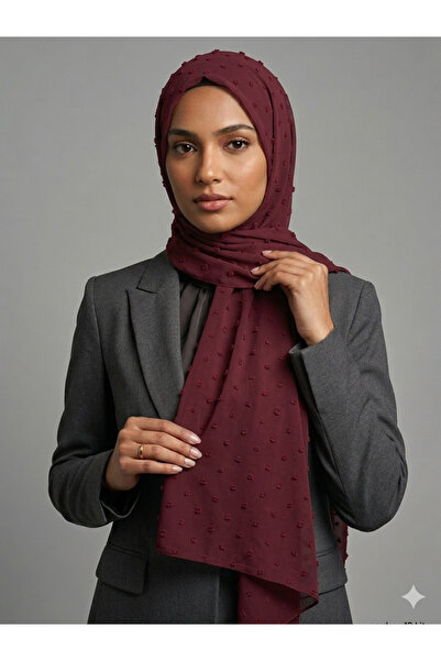 ŞALSERA Modern Pon Pon Chiffon Shawl.