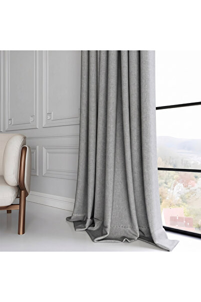 MebelPort Curtain Perdele din in, rustice, cu montare simplă, potrivite pentr...