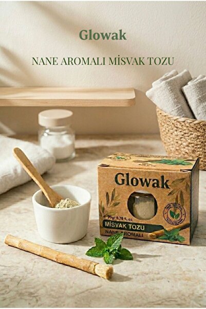 Glowak Misvak Nane Aromalı Doğal Diş Temizleme Tozu