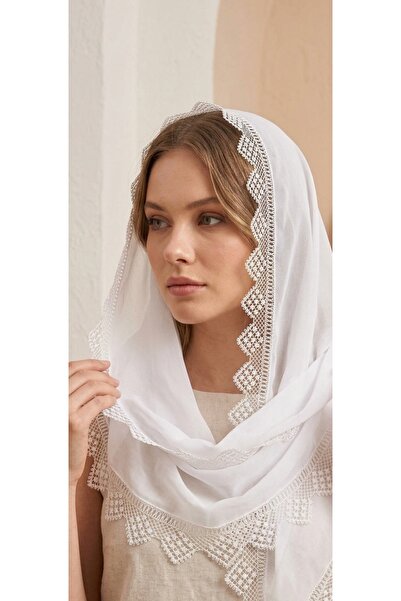 NUMİSTORE İğne oyası beyaz renk namaz örtüsü