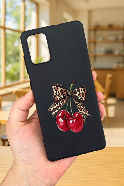 Vip Case Samsung Galaxy A71 Uyumlu Kiraz Leopar Fiyonk Desenli Silikon Darbe ...