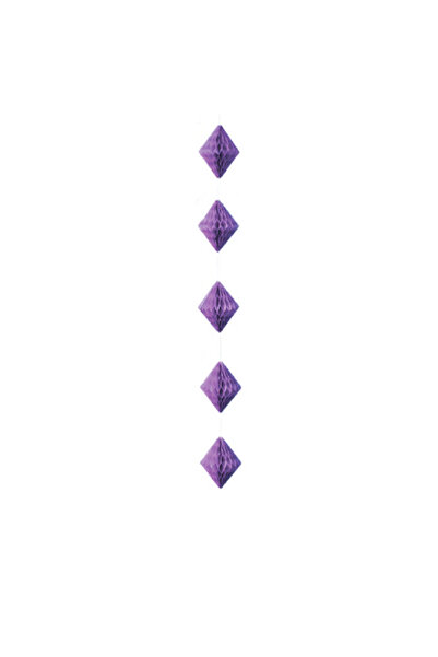 Mirific Party Ghirlandă decorativă, violet, 1,2 m, romb