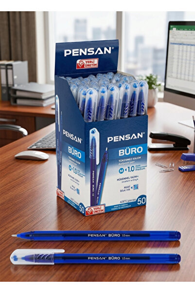 Pensan قلم حبر جاف أزرق 1 علبة 50 قطعة 1.0 ملم