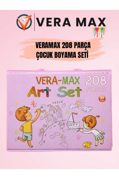 Genel Markalar 208 Parça Çocuk Boyama Seti Kırtasiye Hediye Kutusu Kuru Kalem Pastel boya