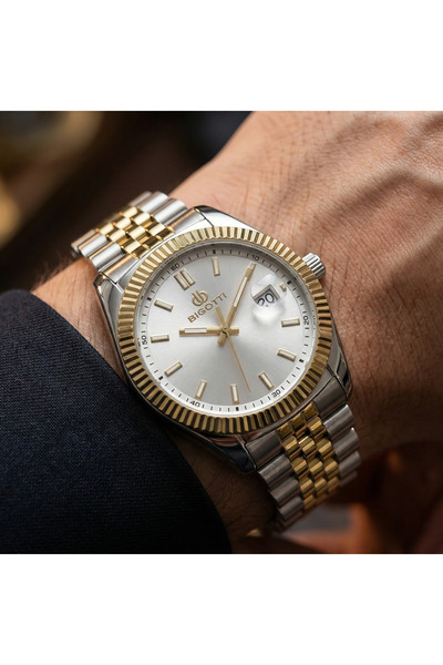 Bigotti Quotidiano Silver and Gold Stainless Steel Watch for Men BG.1.10676-4