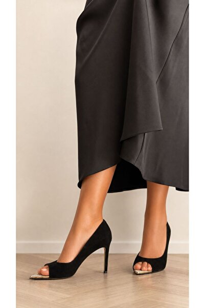 ESSO LA MİA Asel Pointed-Toe Women's Stiletto Black Patent Leather