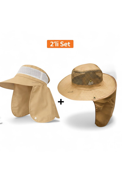 Mustran Set of 2 Summer Sun Hats Uv Protection Mesh Outdoor Fishing Field Gar...
