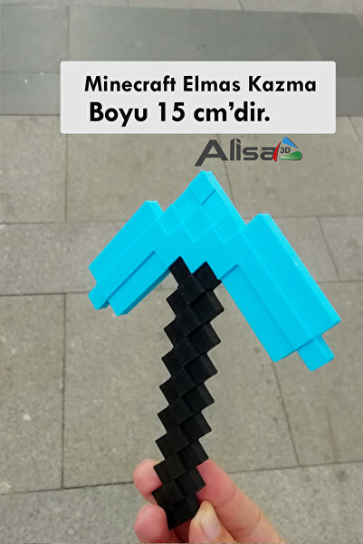 Alisa 3D Minecraft 15cm/ Kılıç-kazma- Balta Üçlü Elmas Set 15 Cm 3'lü Set