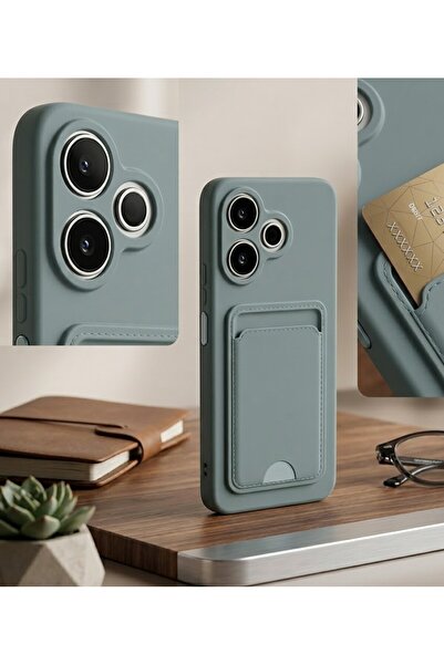 halkhouse Redmi 13 4G Kılıf Kamera Korumalı Kartlıklı Esnek Silikon Kelvin Kapak