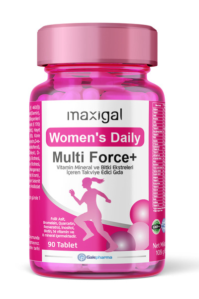 Maxigal Women’s Daily Multi Force + Vitamin, Mineral ve Bitki Ekstreleri İçer...