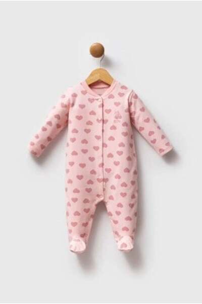 U.S. Polo Assn. U.S. Polo Assn. Baby Girl Heart Pattern Detailed Jumpsuit 0-9...