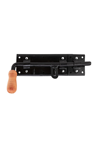 Evotools Zăvor negru tip L cu mâner din lemn - Dimensiuni 280x80 mm 280x80 mm...