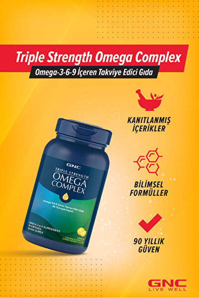 GNC GNC Triple Strength Omega Complex - 90 Yumuşak Kapsül