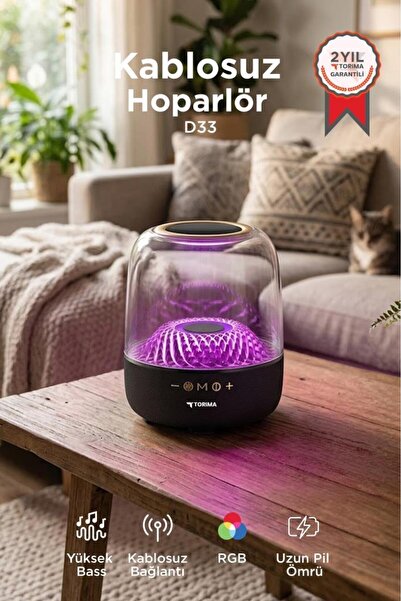Torima Bluetooth Hoparlör Rgb Işıklı Speaker D33 Siyah