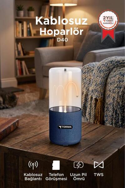 Torima Bluetooth Hoparlör Manyetik Işıklı TWS 5.3 Speaker D40 Lacivert
