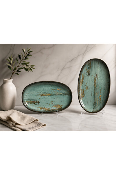 Bonna 2'Lİ Madera Mint Gourmet Oval Kayık Tabak 29*17 cm 700 cc