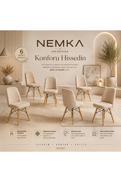 florit mobilya masamıza buyurun 6 Adet Sandalye,Mutfak Sandalyesi,Balkon Sand...