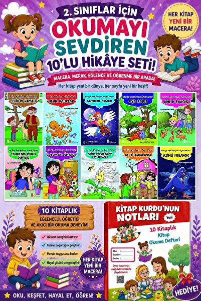 Ata Yayıncılık 2.Sınıflar İçin Okumayı Sevdiren 10 lu Hikaye Seti 9 (Kitap Ok...