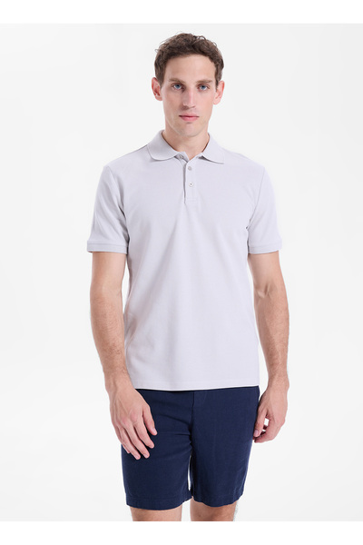 LİMON COMPANY Limon Gri Erkek Polo T-Shirt L6SM-TST9524
