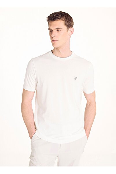 Ted Baker Kırık Beyaz Erkek T-Shirt TBMRTS2003