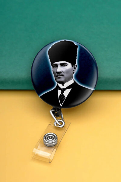 Apptakı Mustafa Kemal Atatürk Metal Buton Yoyo Yaka Kartığı Kart Tutucu Yoyo ...