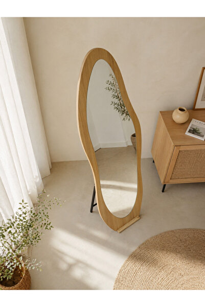11 HOME Full-Length Mirror 60X160Cm with Solid Wood Frame, Equipped with a Ba...