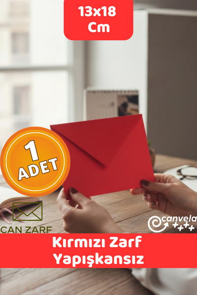 İstisna Kırmızı Zarf Seti (13x18cm) Mektup Kartpostal Davetiye Zarfı