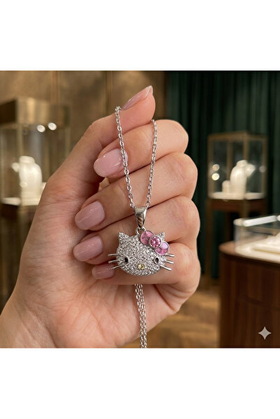 shop HELLO KITTY GÜMÜŞ RENK ÇELİK KOLYE