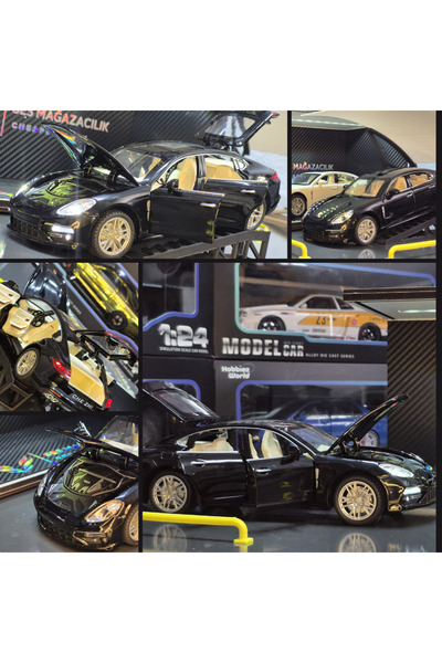 shop 1:24 Metal Model Koleksiyon Araba Porsche Panamera Siyah 21 CM