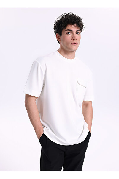 JEEP Kırık Beyaz Erkek T-Shirt J6SM-TST7823