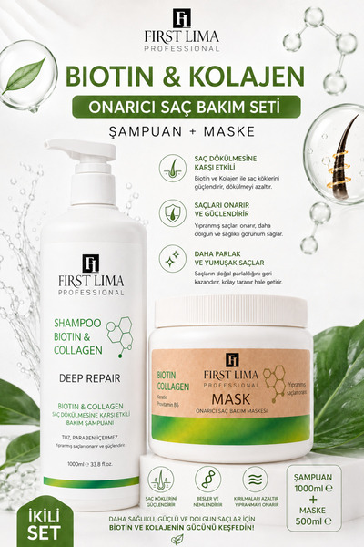 First Lima Professional Yıpranmış Saçlar Için Tuzsuz Onarıcı Biotin & Collage...