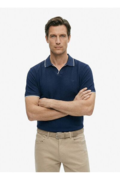 Fabrika Lacivert Erkek Regular Fit Jakarlı Polo T-Shirt SERIUS NB