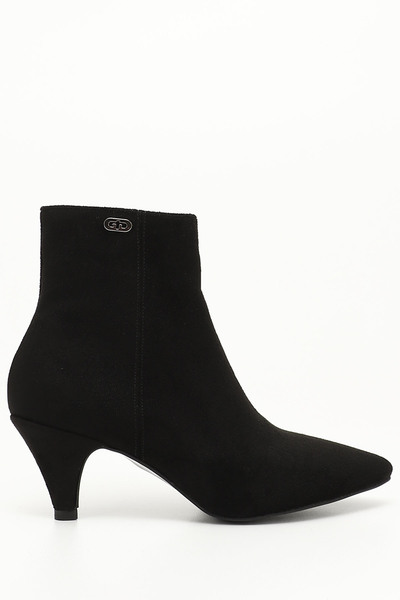 GÖNDERİ(R) Damenstiefel aus schwarzem Wildleder mit Reißverschluss und spitze...