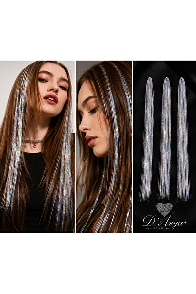 Dd245 Sparkling Hair Spiritual Hair Glitter Extension Grey Silver Bridal Wire Ht 45 01