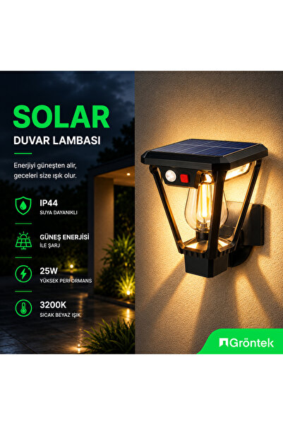 Cata SOLAR LED BAHÇE ARMATÜRÜ - 25 WATT 3200K GÜN IŞIĞI