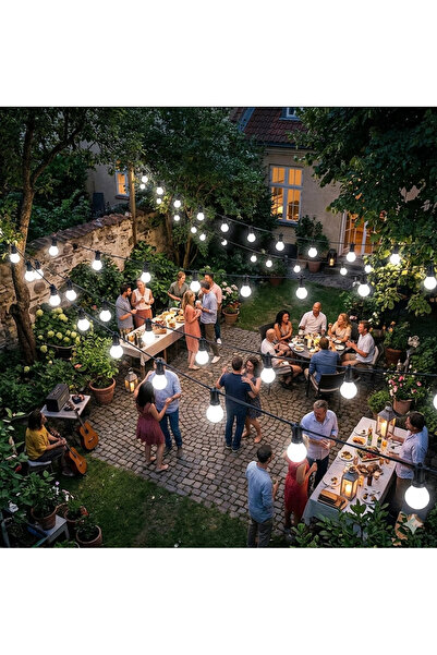 sekizgen led 15 Metre Kablolu 14 Duylu Sıralı Bahçe Ve Organizasyon Aydınlatm...