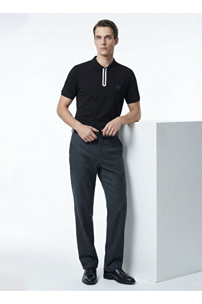 Fabrika Siyah Erkek Slim Fit Polo T-Shirt F4SM-TST 0747 NB