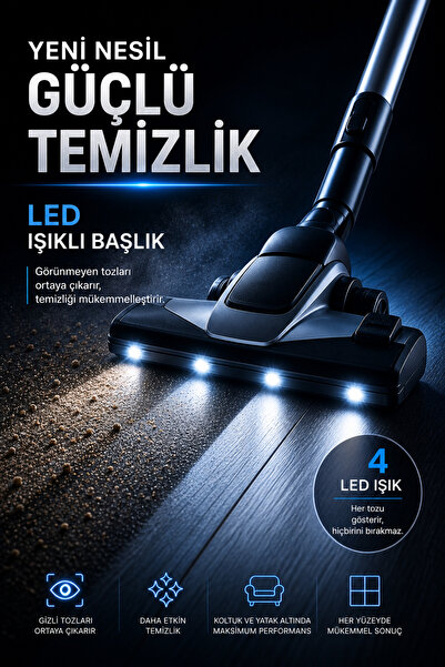 Philips Yeni Seri Led Işıklı Başlık Power Pro Max Yeni Nesil 900 W Süpürge