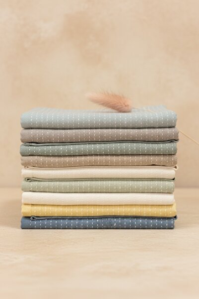 Nmd 9'lu Noktalı Desenli Pastel Mutfak Havlusu Seti 40x66cm | %100 Pamuk Mutf...