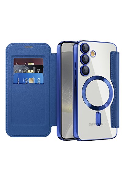 Techsuit Case for Samsung Galaxy S24 Plus - SmartMag Book Case - Blue