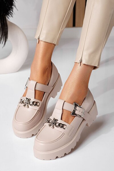 Zaira Pantofi casual dama bej din piele ecologica Isis #24569