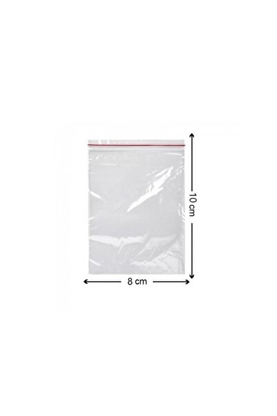 Merpak Ambalaj Kilitli Torba 8x10 Cm 100'lü Kilitli Buzdolabı Poşeti Şeffaf Kilitli Saklama Poşeti Kilitli Poşet