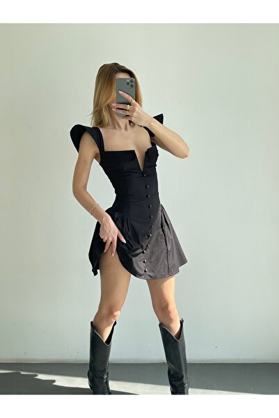 Friday Mood Μίνι γυναικείο φόρεμα από ποπλίνα με δέσιμο στην πλάτη