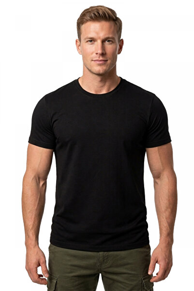 DeepSEA Tricou negru pentru bărbați/unisex, slim fit, slim, cu decolteu, din ...